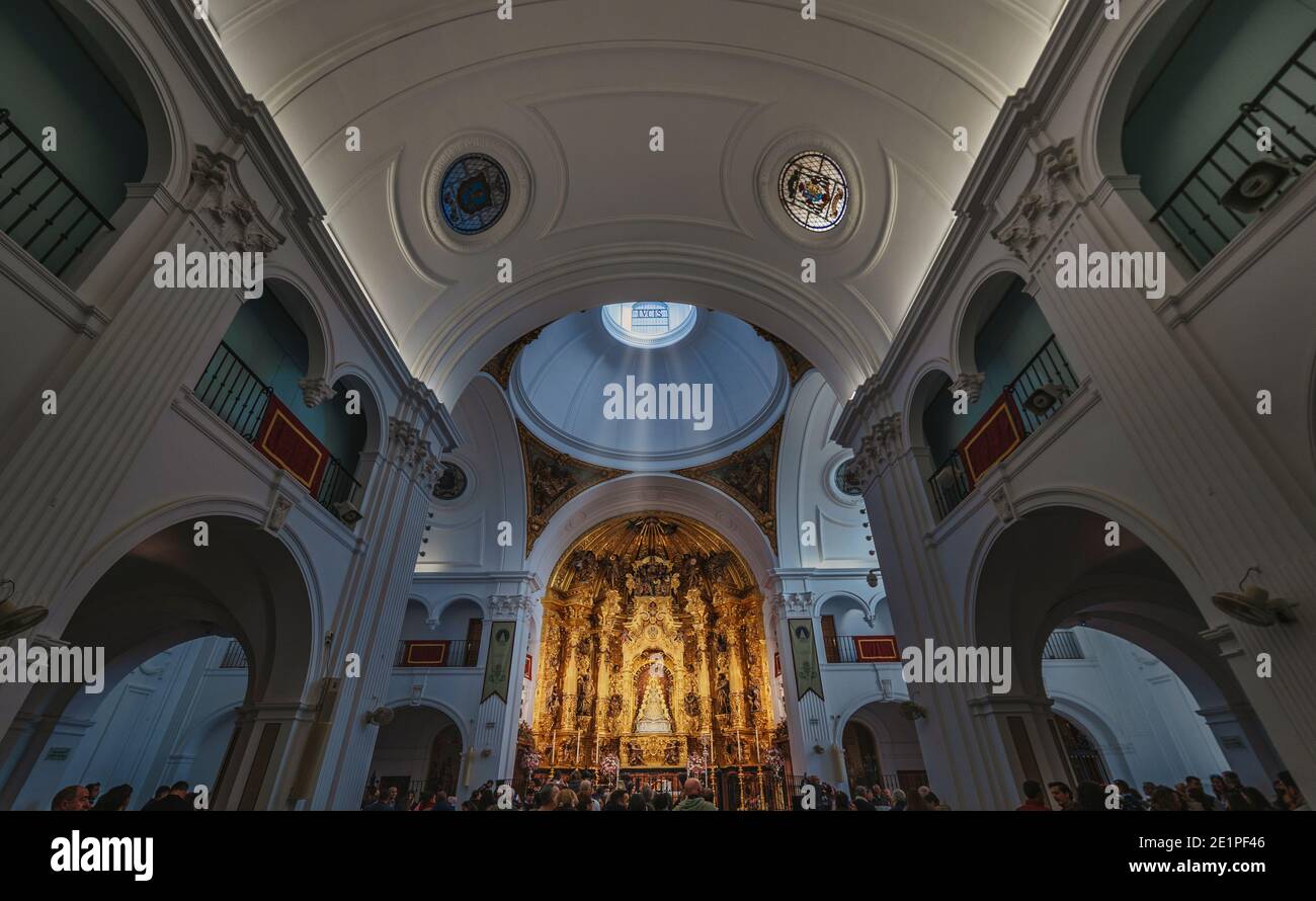 Interior of the church of El Rocío, Huelva province, Andalusia, Spain. Stock Photo