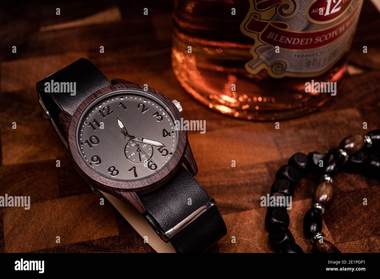 Unisex Wooden Watch With Leather Strap For Men & Women main image 0