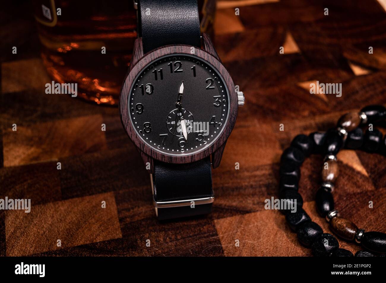 Unisex Wooden Watch With Leather Strap For Men & Women main image 1
