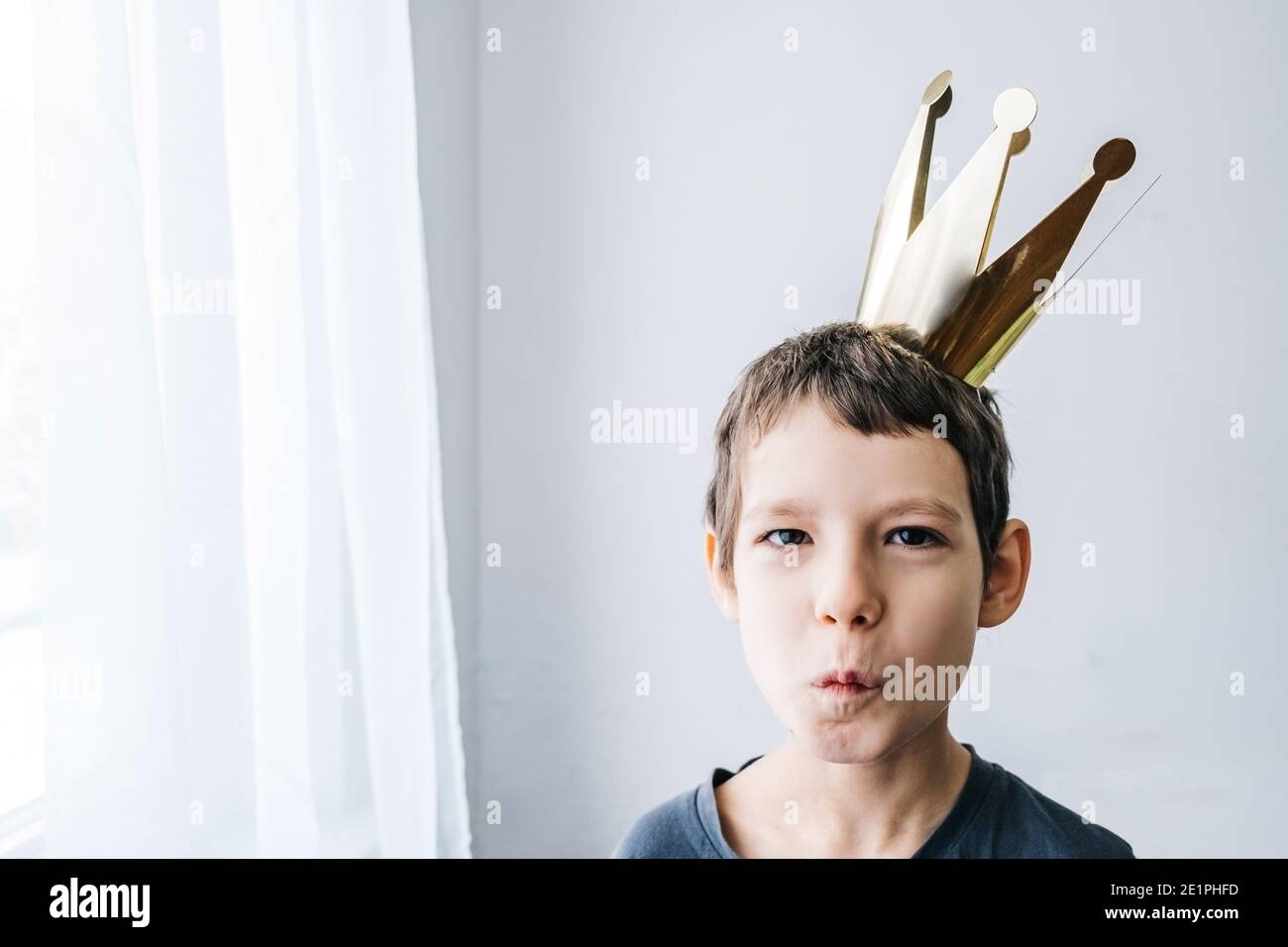 Happy inclusion and autism awareness concept. Portrait of happy cute ...
