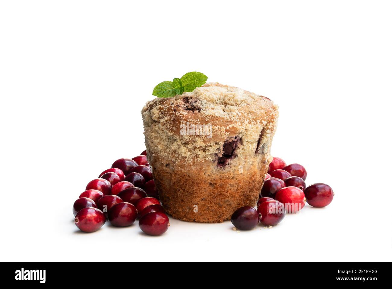 Cranberry  muffins isolated on white background Stock Photo