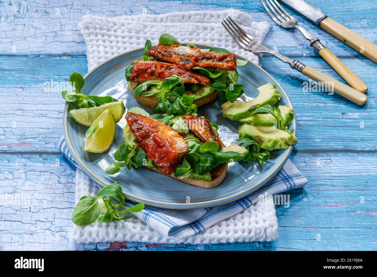 Toast sardines tomato rocket hires stock photography and images Alamy