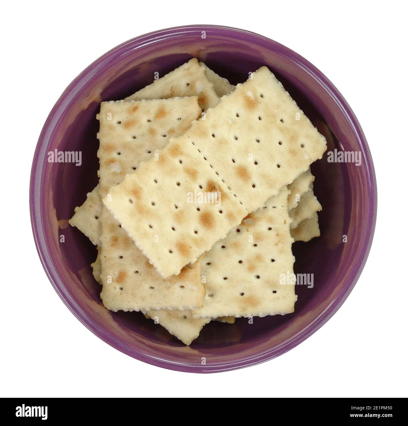 Soda Crackers isolated on white background. Stock Photo