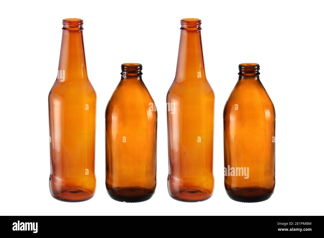 Empty Beer Bottles on White Background Stock Photo Alamy