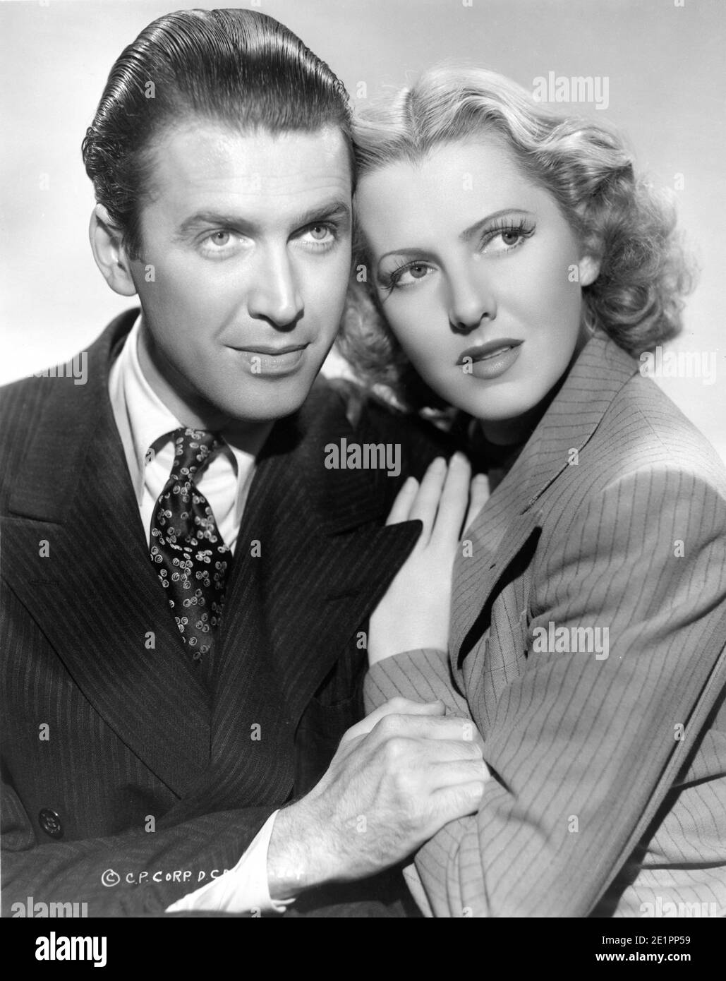 JAMES STEWART and JEAN ARTHUR publicity portrait for MR. SMITH GOES TO WASHINGTON 1939 director FRANK CAPRA story Lewis R. Foster screenplay Sidney Buchman Columbia Pictures Stock Photo
