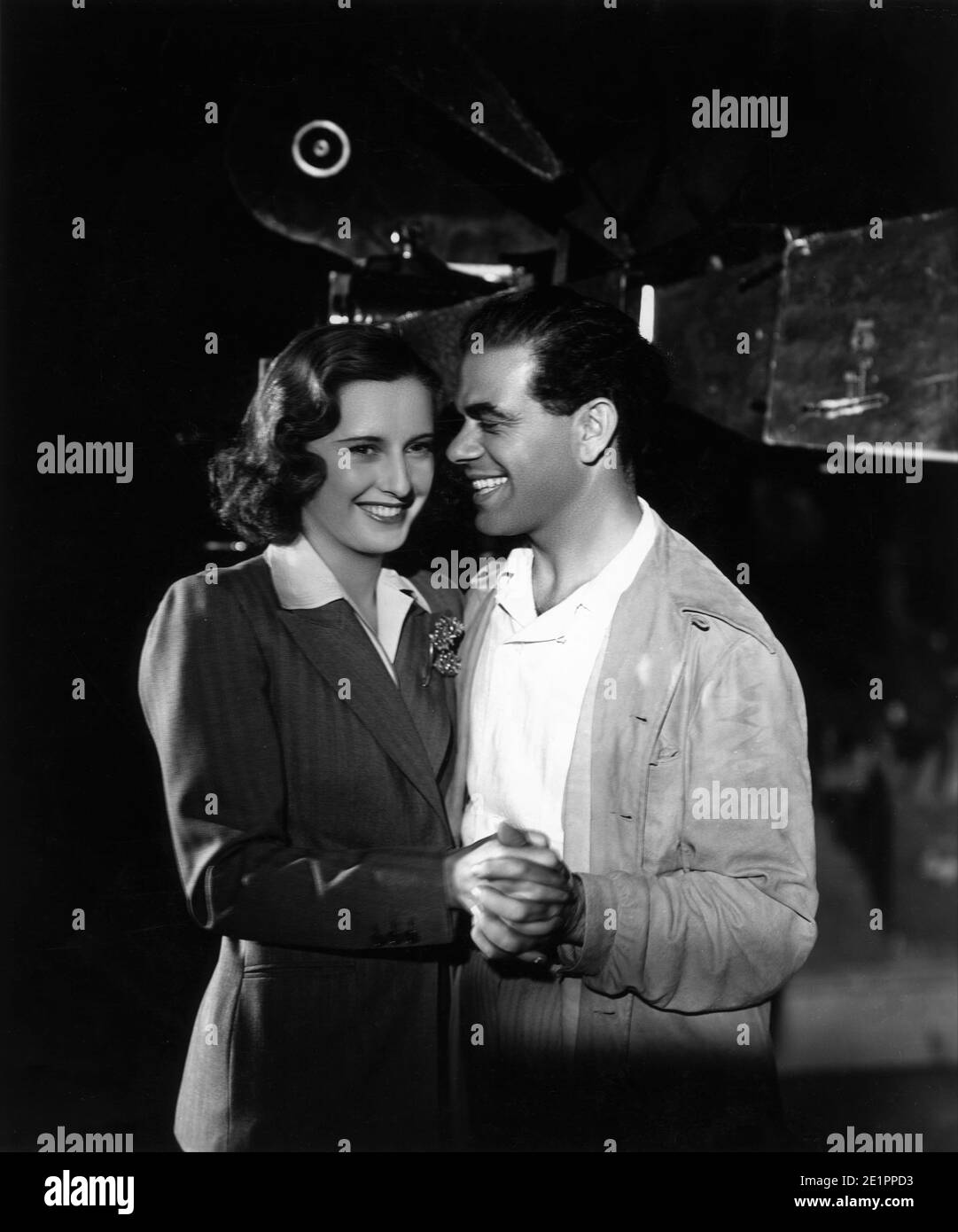 BARBARA STANWYCK visits Director FRANK CAPRA on the set of his new film MR. SMITH GOES TO WASHINGTON 1939 director FRANK CAPRA story Lewis R. Foster screenplay Sidney Buchman Columbia Pictures Stock Photo