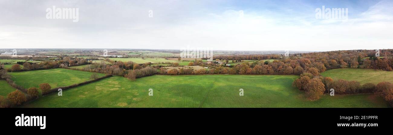 panoramic view of the essex countryside of little baddow in essex england Stock Photo