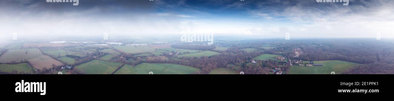 panoramic view of the essex countryside of little baddow in essex england Stock Photo