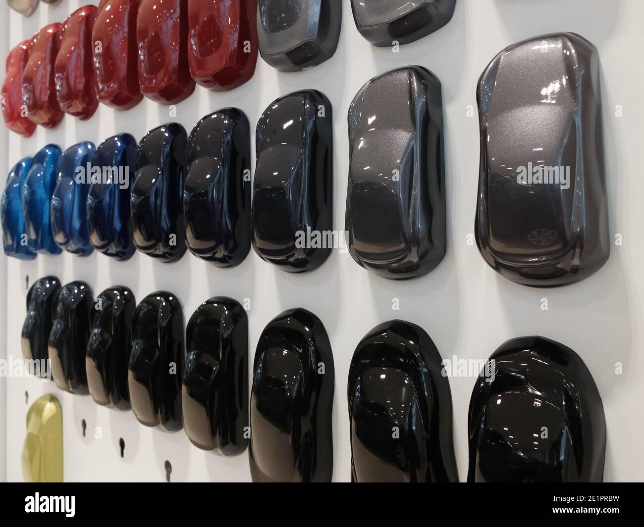 Car color sample board in the car showroom Stock Photo Alamy