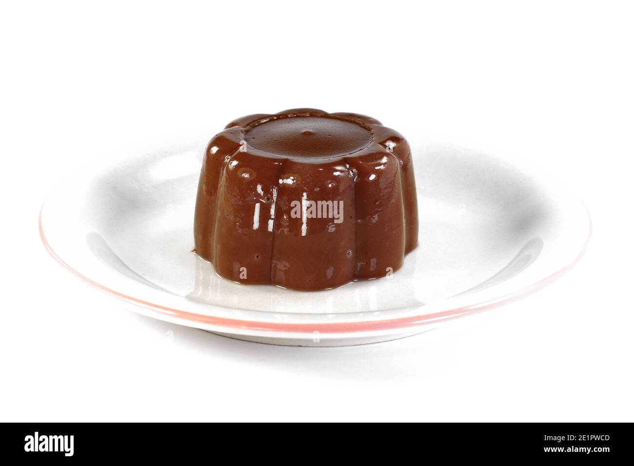 Chocolate coffee pudding isolated on white background Stock Photo Alamy