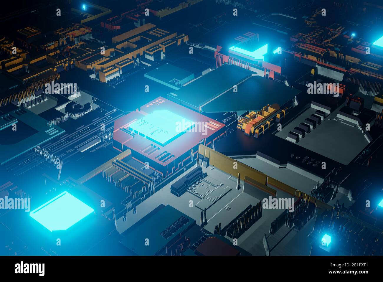Abstract technology chip processor background circuit mother board and ...