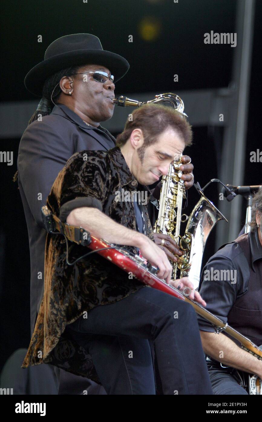 Bruce Springsteen and the E Street band in concert at Crystal Palace Stadium in London, UK. 26th May 2003. Stock Photo