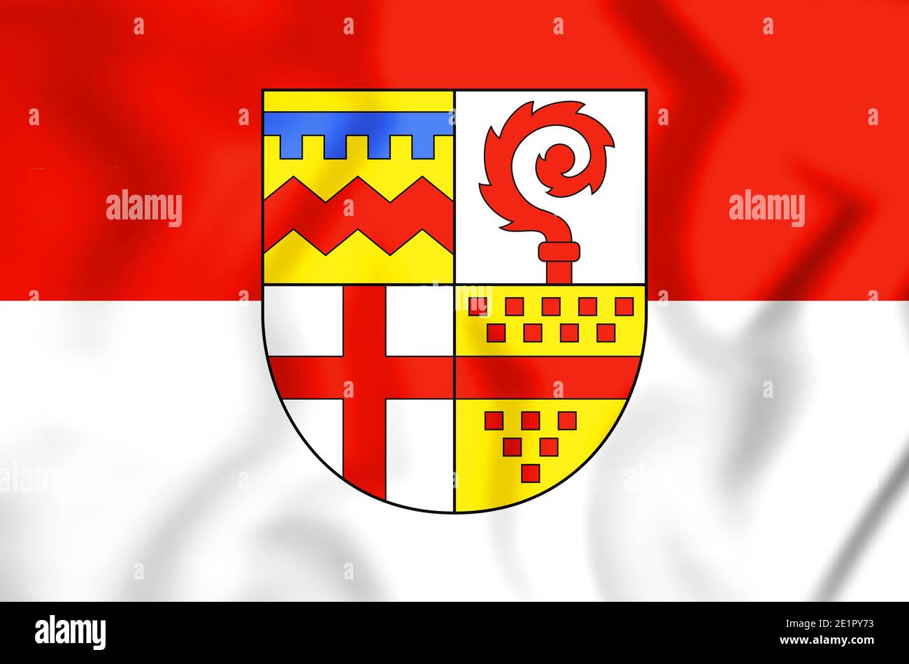 3D Flag of Lebach (Saarland), Germany. 3D Illustration Stock Photo - Alamy