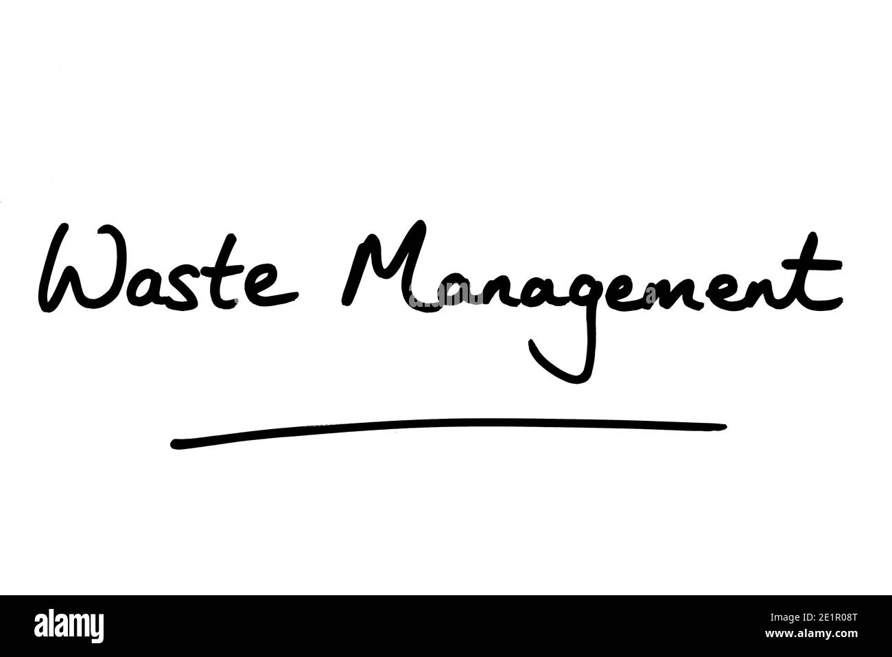Waste Management handwritten on a white background Stock Photo Alamy