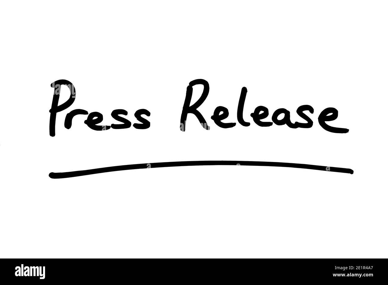 Press Release handwritten on a white background Stock Photo Alamy