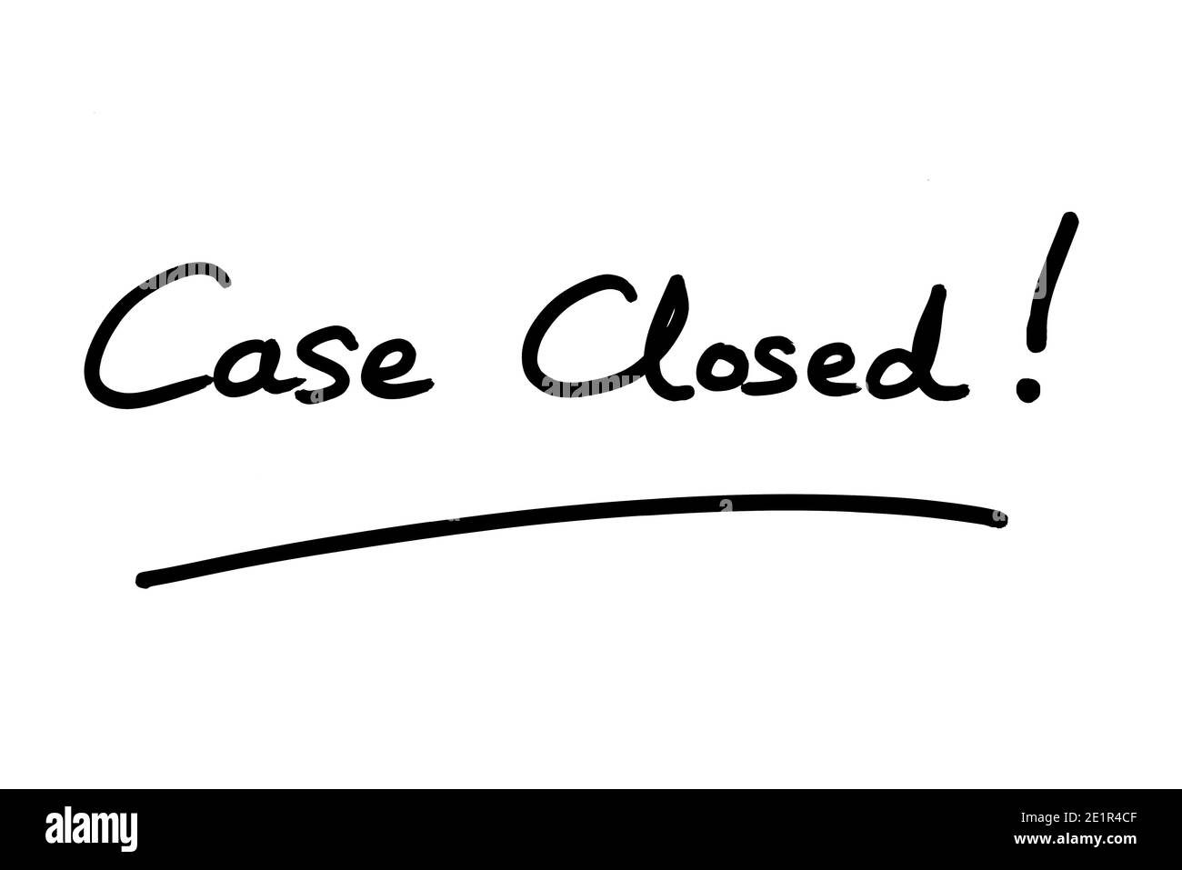 Case Closed! handwritten on a white background Stock Photo Alamy