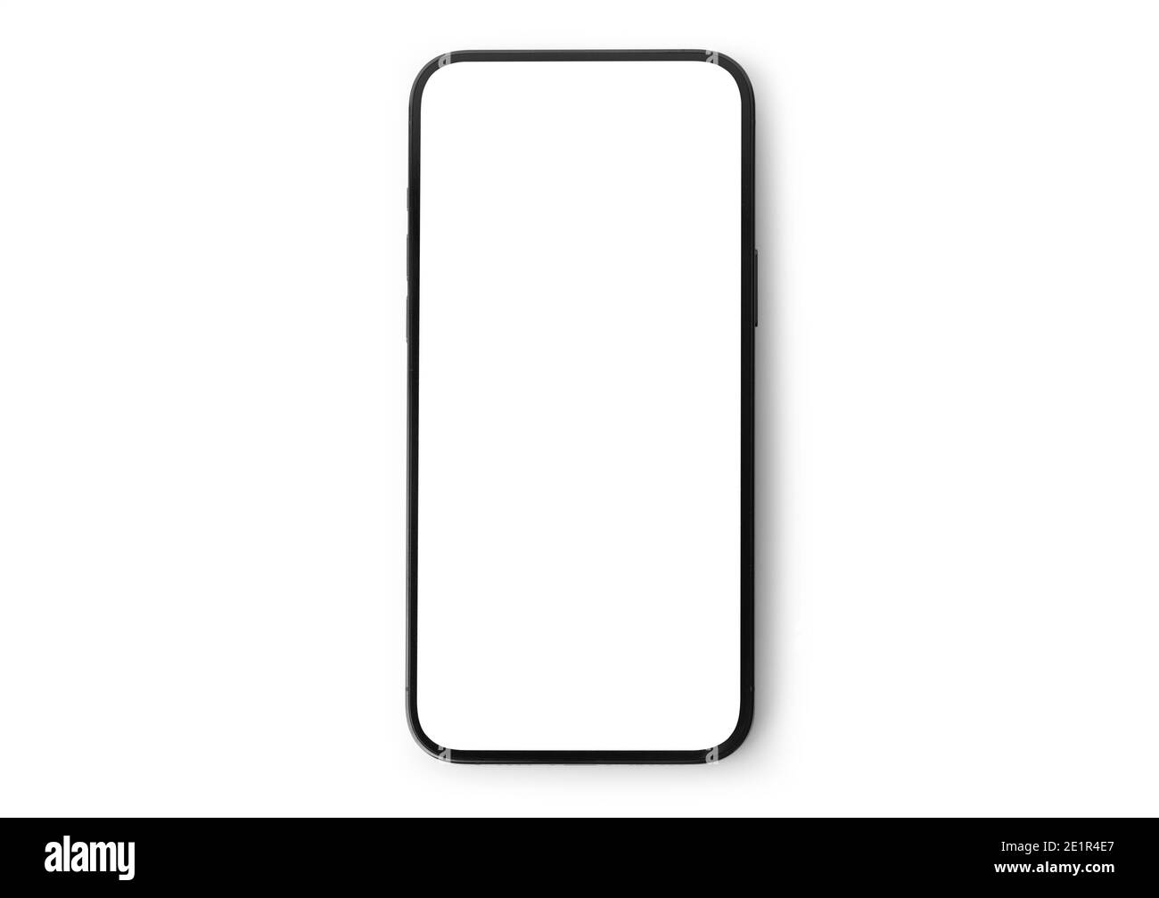 Black mobile smartphone mockup with blank screen isolated on white ...