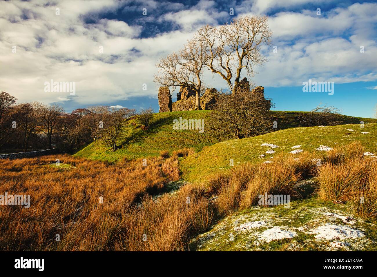 Landscape image of Pendragon Castle near Kirkby Stephen, Yorkshire Dales National Park, England, UK. Stock Photo