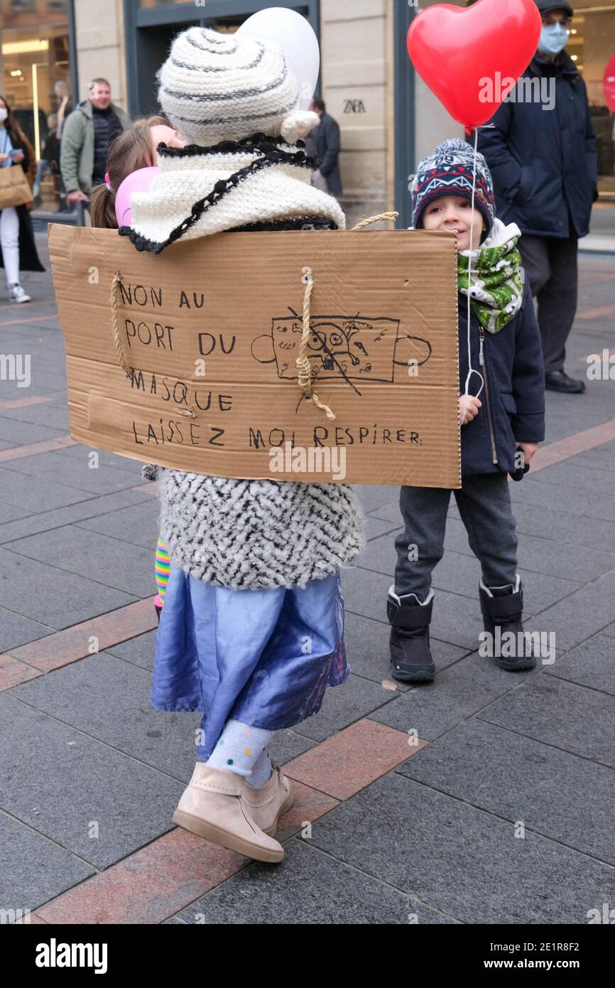 Parents Grouped Together In Association Gathered In Toulouse France To Protest Against The Wearing Of Masks At School For Children For Several Weeks And The Second Wave Of Covid 19 Children Have Been