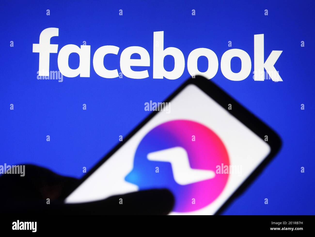 In This Photo Illustration A Facebook Messenger Logo Seen Displayed On A Smartphone Stock Photo Alamy In This Photo Illustration A Facebook Messenger Logo Seen Displayed On A Smartphone Stock Photo Alamy