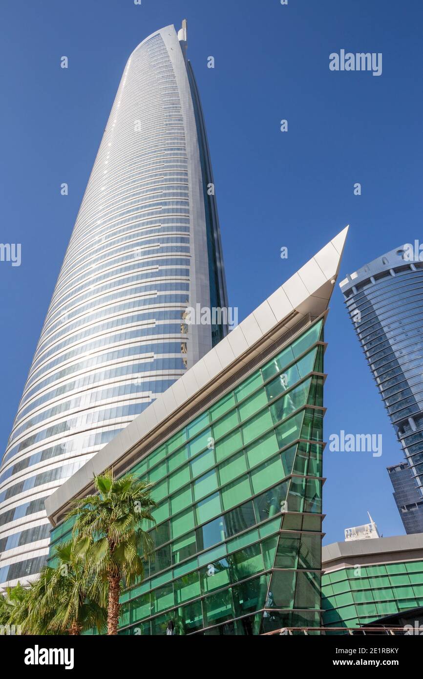 DUBAI, UAE - MARCH 22, 2017:  The skyscraper Almas tower constructed by Taisei group. Stock Photo