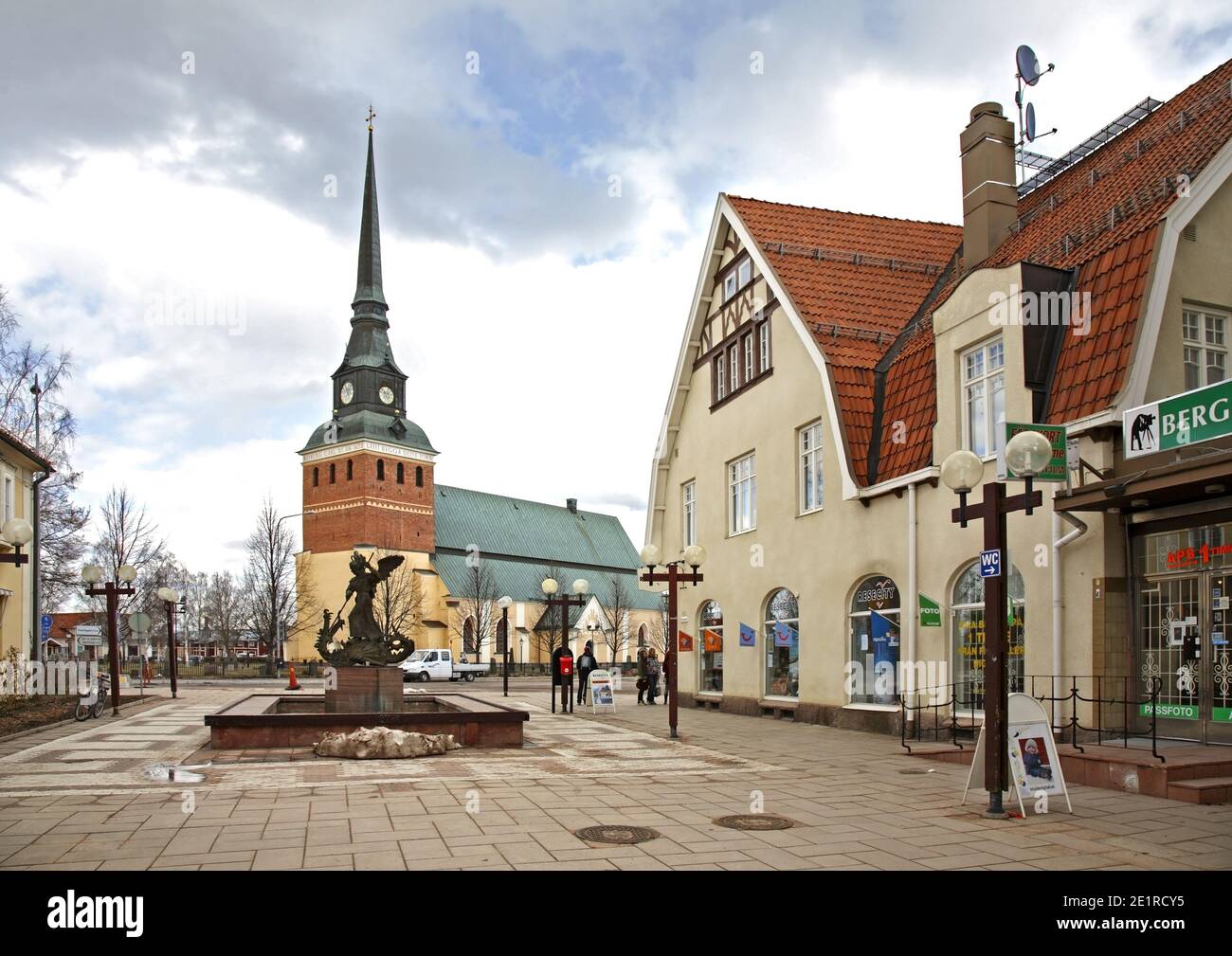 Kyrkogatan street in Mora. Sweden Stock Photo Alamy