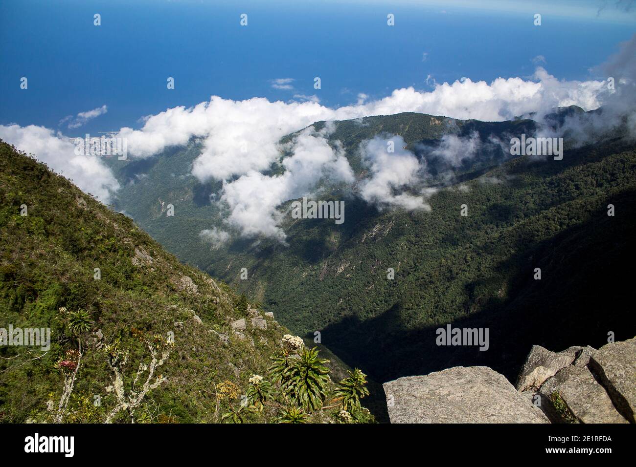 Cloudy skies of the Avila mountain in Caracas city Stock Photo