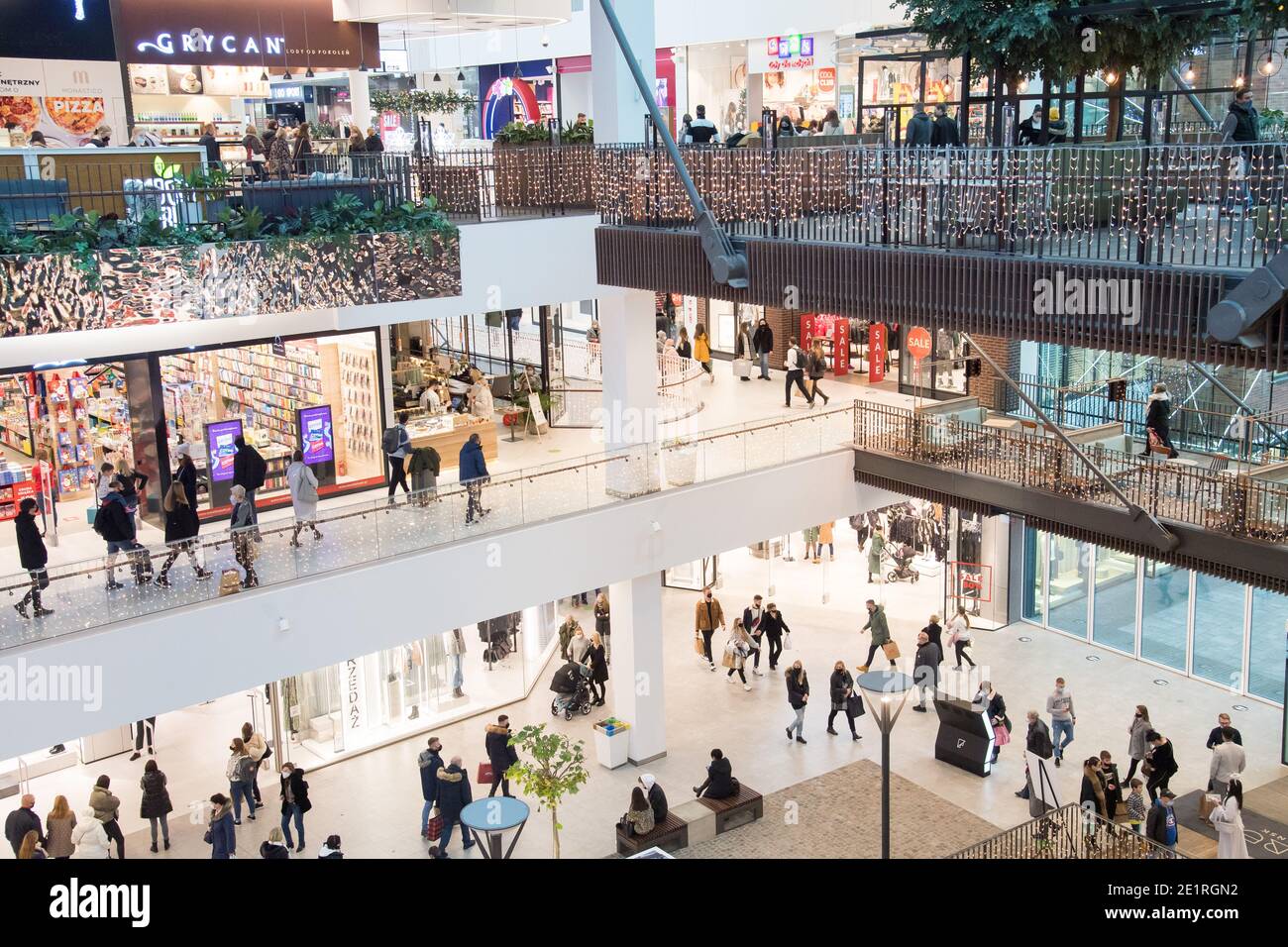Shopping mall in Coronavirus disease 2019 (COVID-19) in Gdansk, Poland. December 19th 2020 © Wojciech Strozyk / Alamy Stock Photo Stock Photo