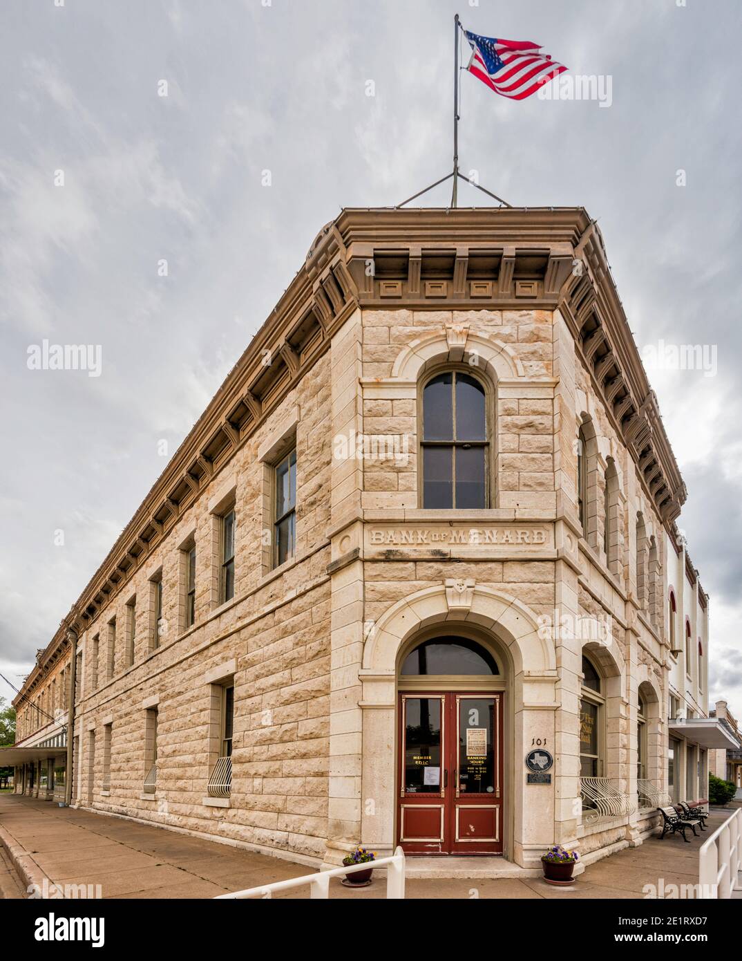 Bank of Menard, 1903, in Menard, Edwards Plateau, Texas, USA Stock