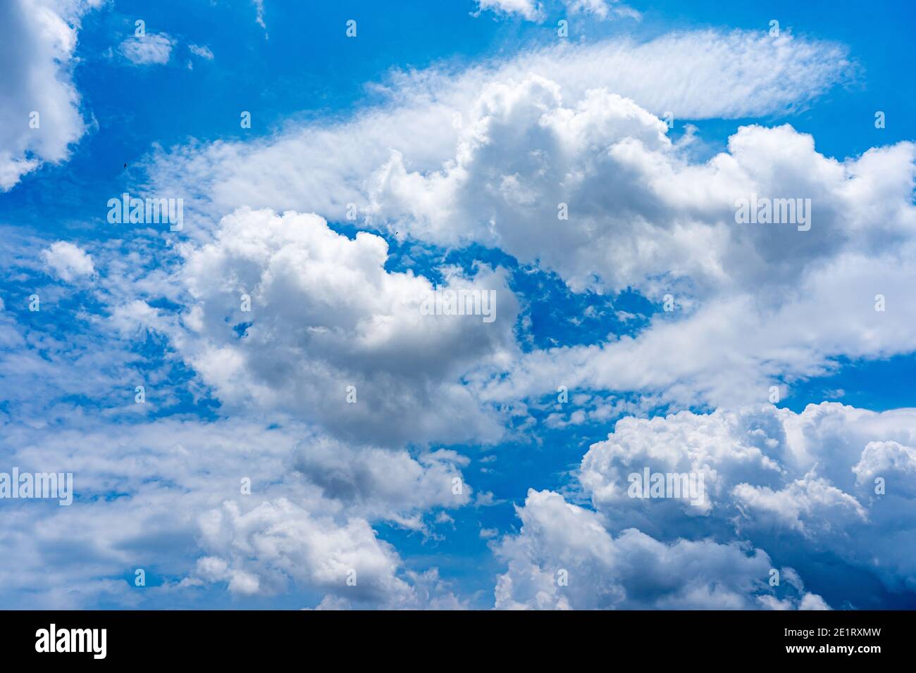Beautiful blue sky with many white clouds Stock Photo - Alamy