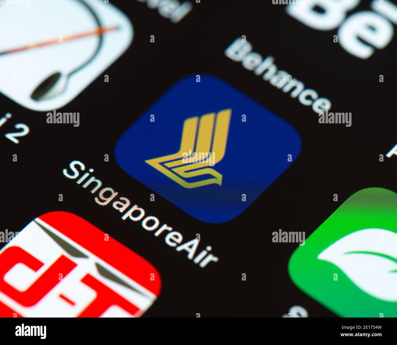 SingporeAir app icon on Apple iPhone screen Stock Photo