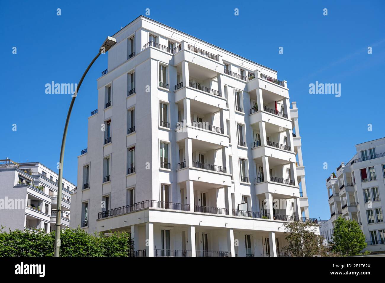 White luxury apartment house in Berlin Stock Photo Alamy