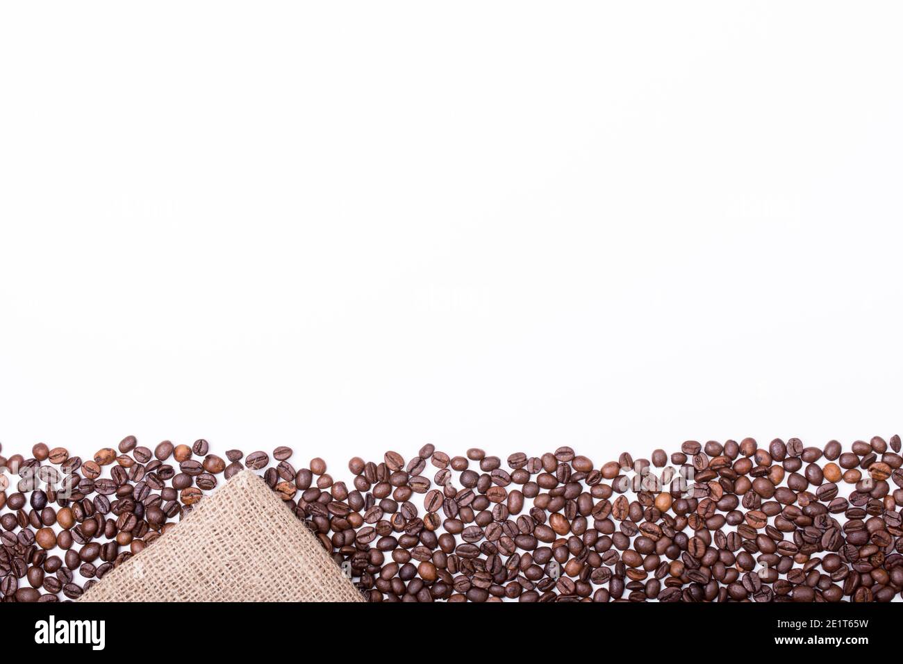 coffee beans isolated on white background with space left for copy text ...