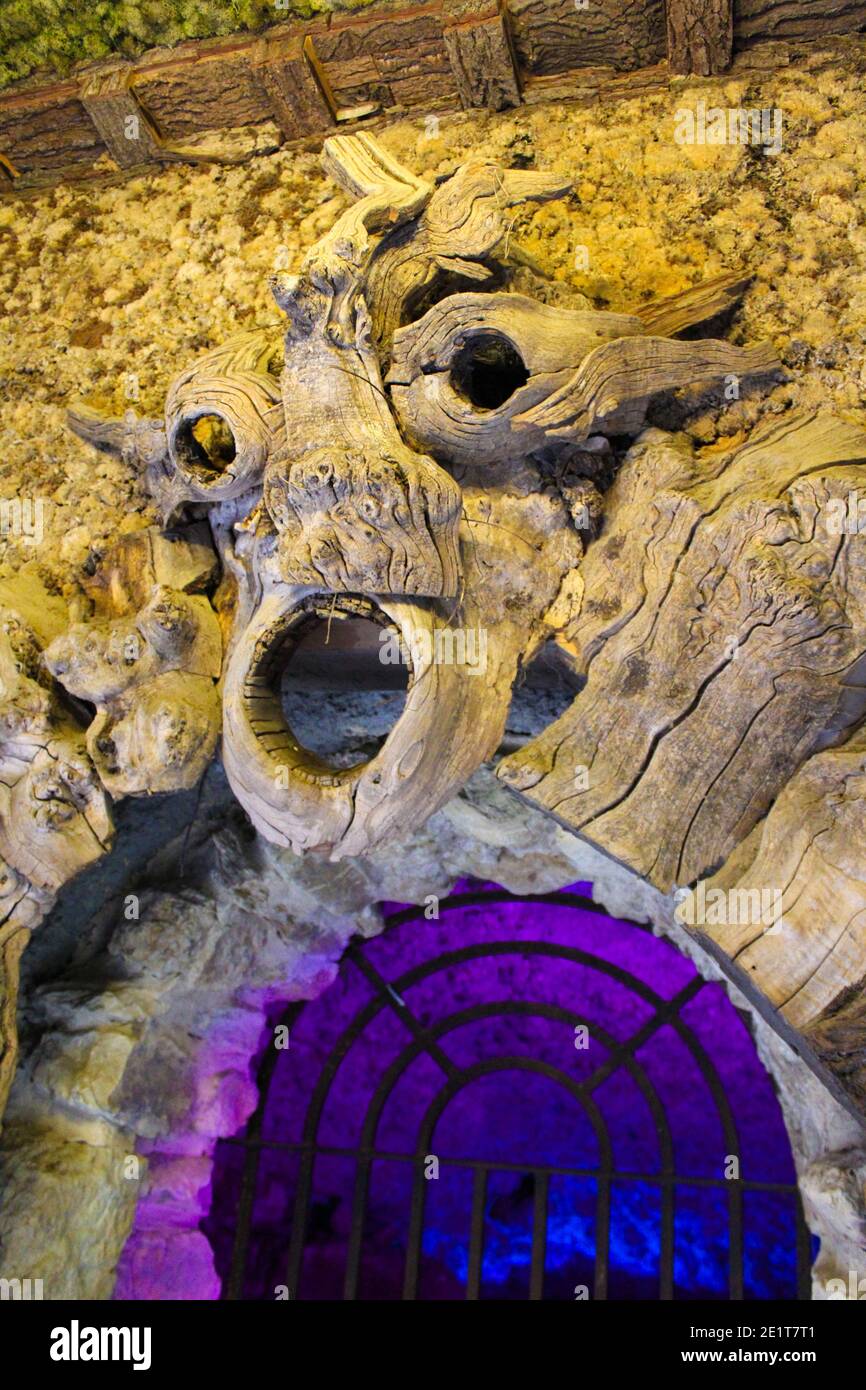 The picturesque grotto of Leeds Castle,The castle and its grounds are a ...