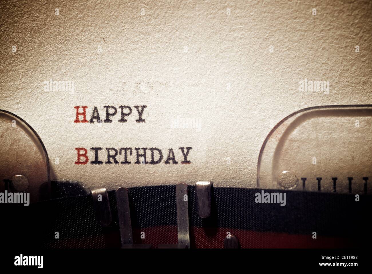 Happy birthday phrase written with a typewriter Stock Photo - Alamy