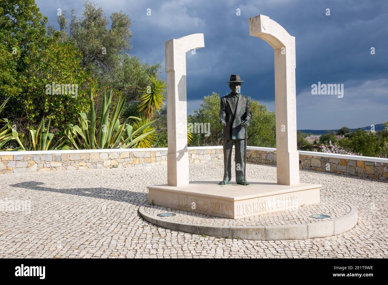 Statue Monument To José Cavaco Vieira In Alte Portugal, José Cavaco Vieira Born In Alte A Musician, Businessman And Patron Of The Arts Stock Photo