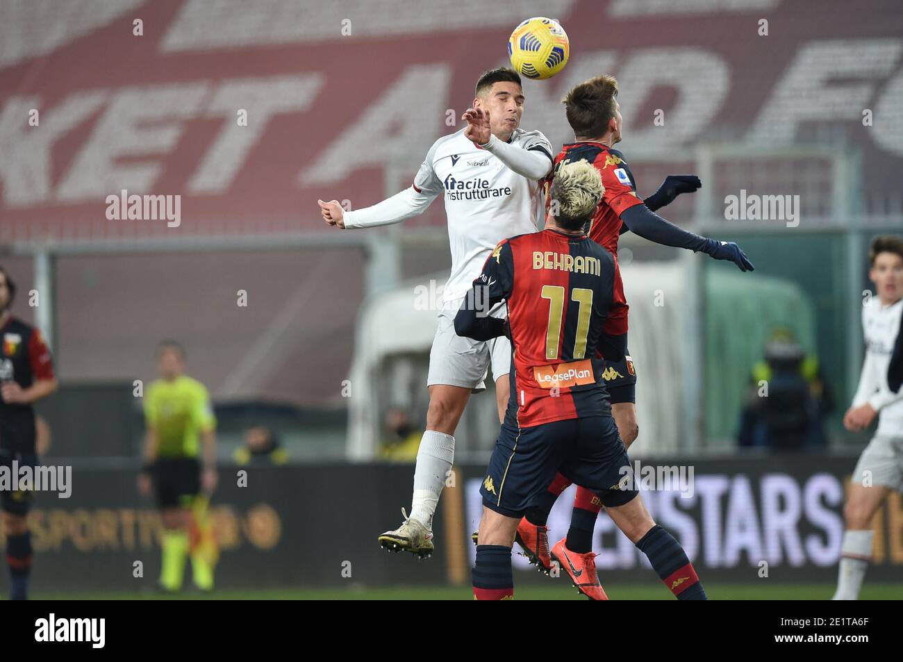 Luigi Ferraris Stadium Genova Italy 09 Jan 2021 Nicolas Martin Dominguez Bologna Miha Zajc Genoa During Genoa Cfc Vs Bologna Fc Italian Football Serie A Match Photo Danilo Vigo Lm Stock Photo Alamy