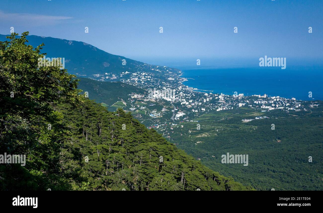 View of Yalta and the Black Sea from the mountainside Stock Photo Alamy