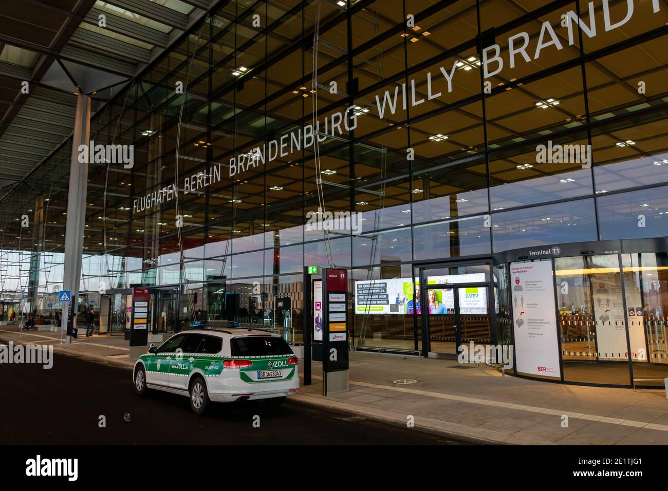 Schönefeld, Germany - Emergency vehicle of the German customs at Berlin Brandenburg International Airport (BER) Stock Photo