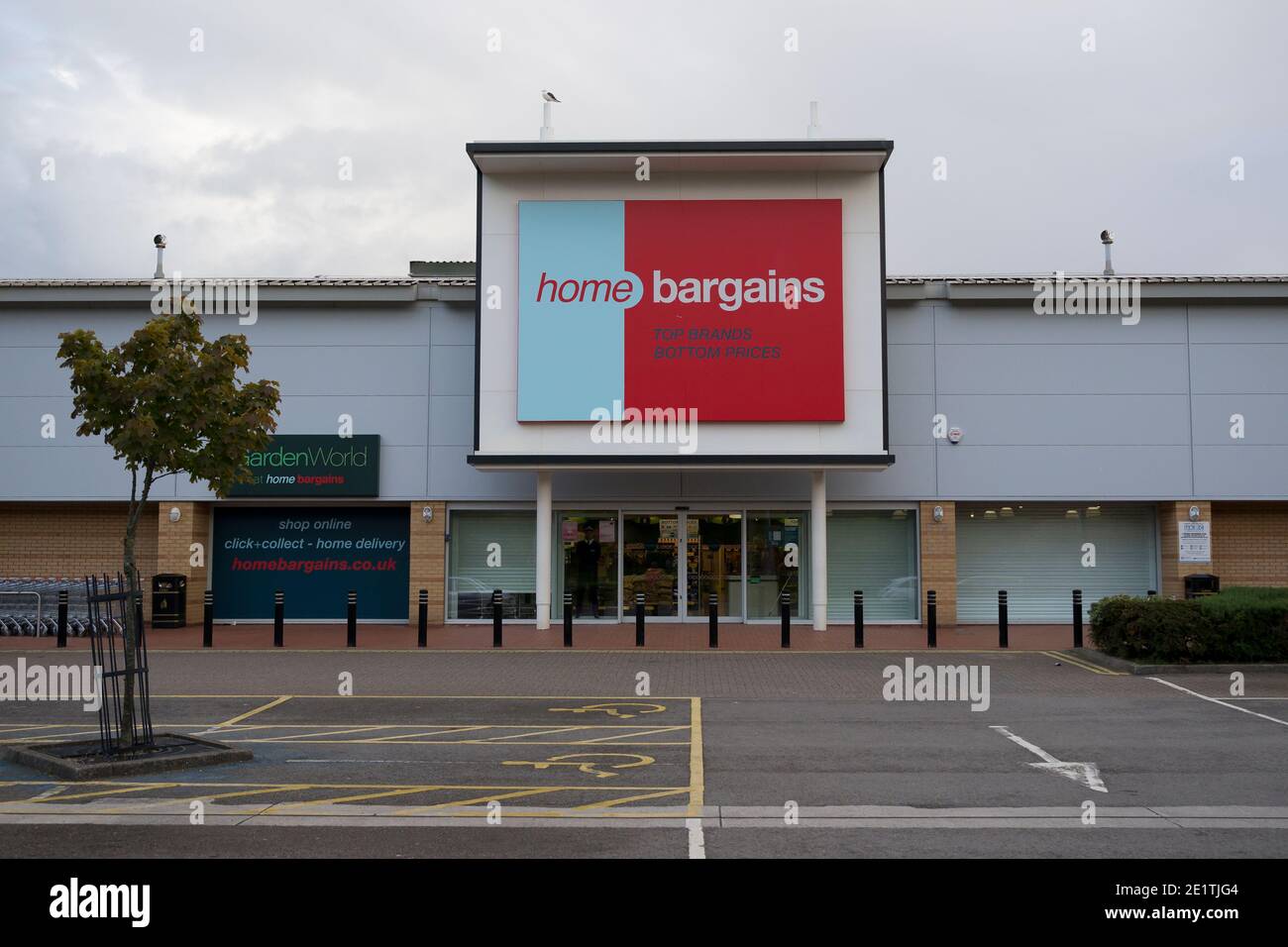 A general view of a Home Bargains store in Cardiff Bay in Cardiff, Wales, United Kingdom. Stock Photo