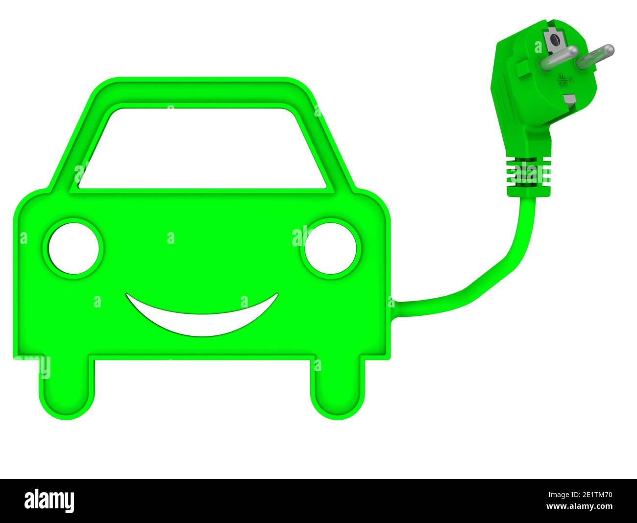 Electric Vehicles. Green symbol of the car and electrical plug