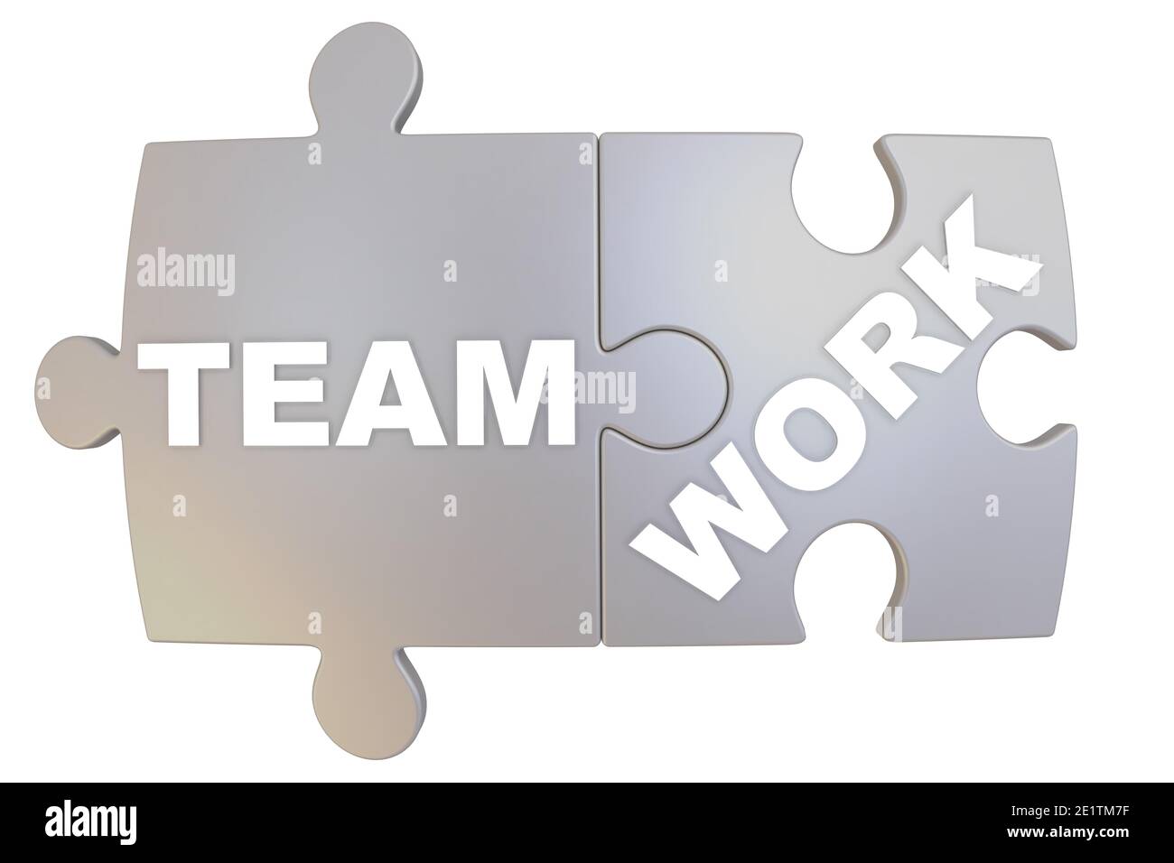 Jigsaw puzzle pieces labeled TeamWork. Two jigsaw puzzle pieces
