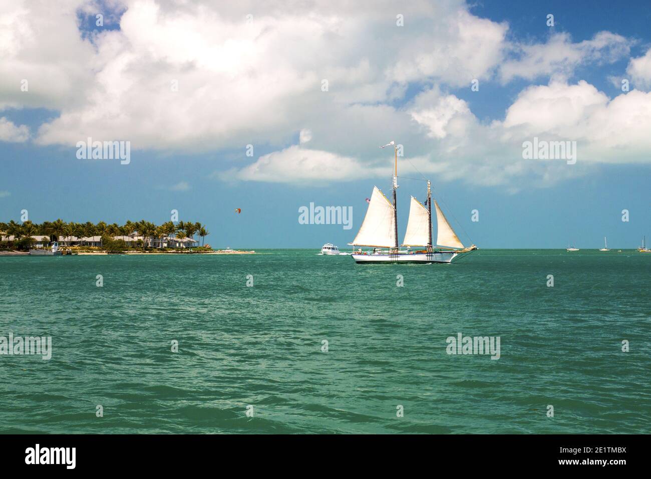 Beach blue sky sand sun ocean water florida keys hi-res stock ...