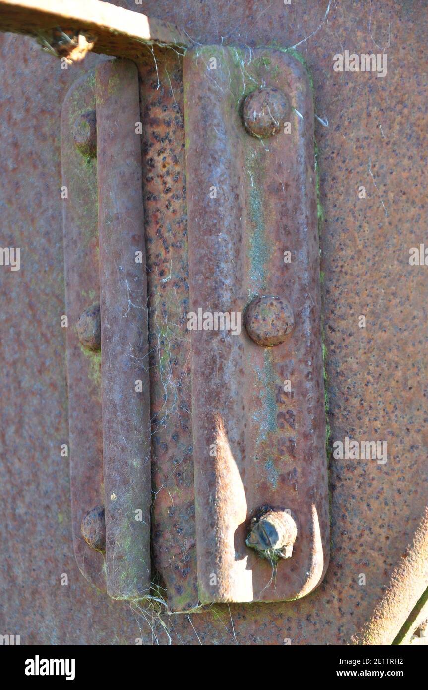 old rusty metal with mold decomposing to age Stock Photo