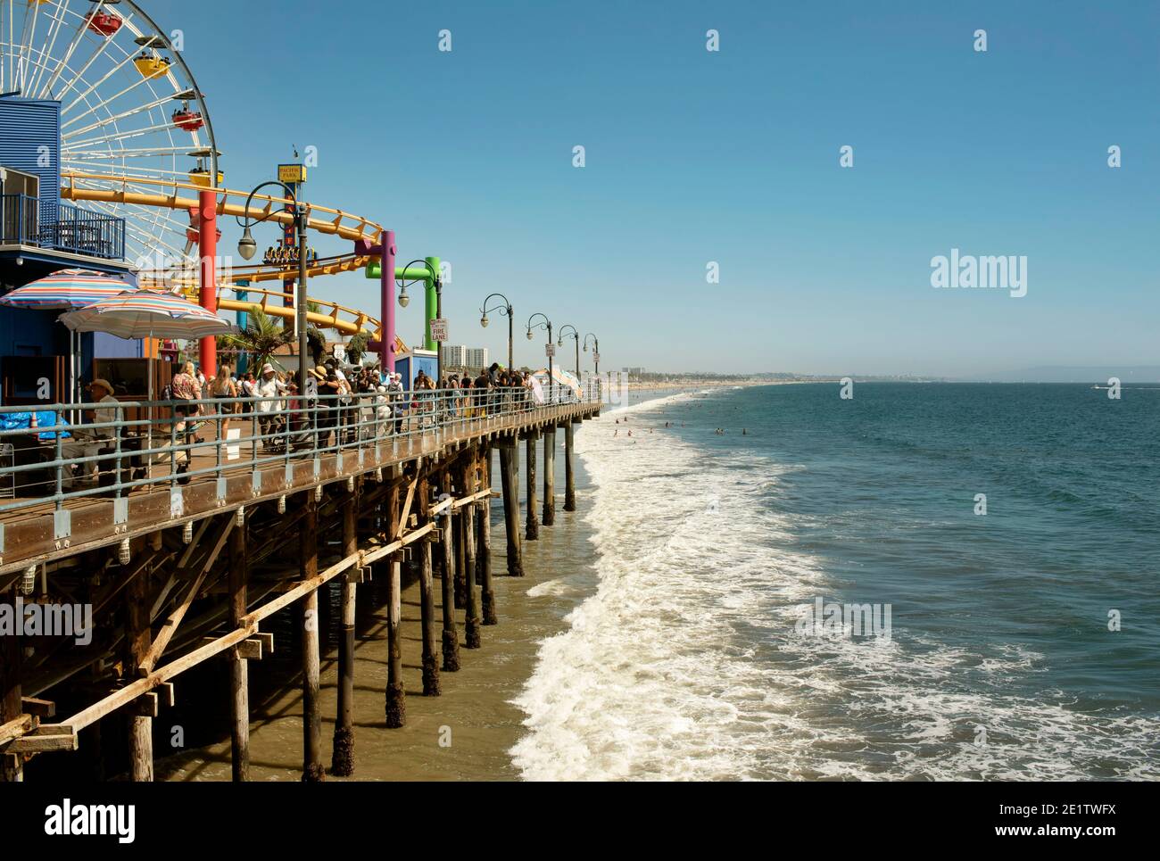 Pacific Park oceanfront amusement park. Santa Monica Pier, Los Angeles, CA, USA. 30 Aug 2019 Stock Photo