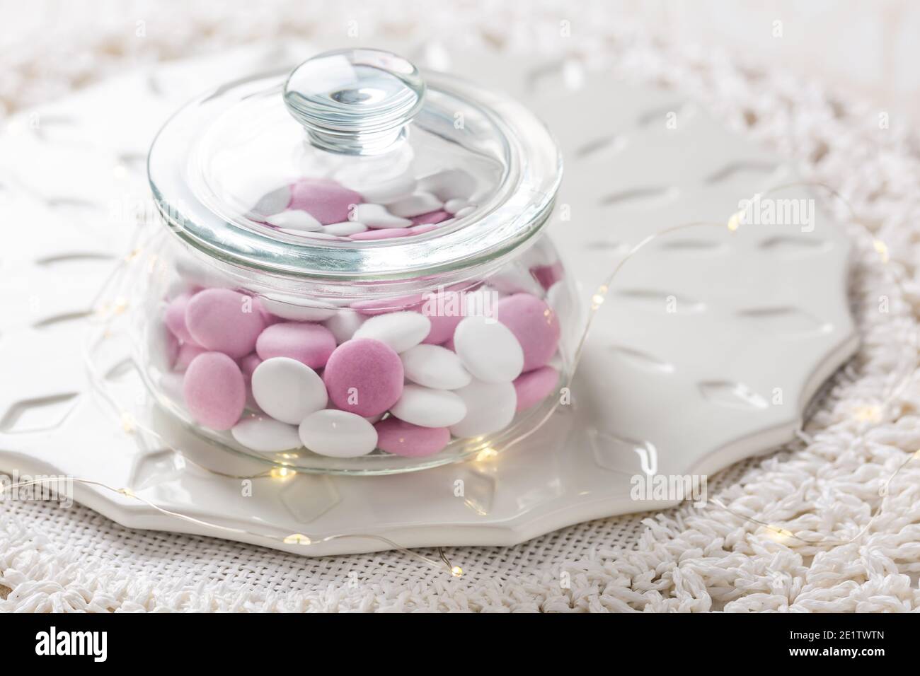 Pink smarties hi-res stock photography 