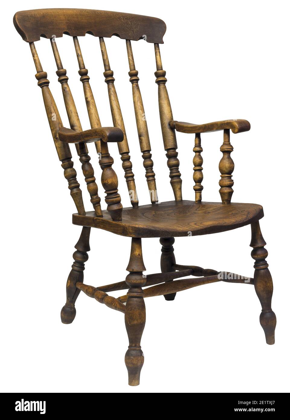 Vintage Oak Chair isolated on white background Stock Photo - Alamy