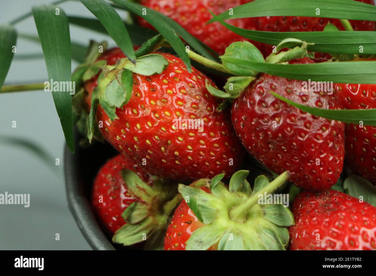 Healthy strawberry. Copy space. High resolution product. Stock Photo