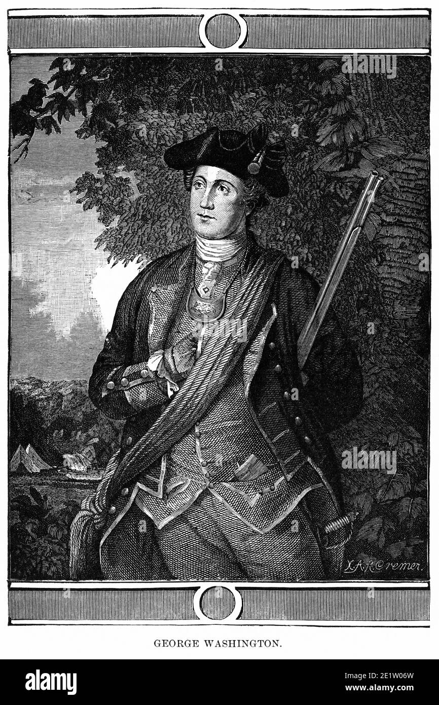 George washington illustration Black and White Stock Photos & Images ...