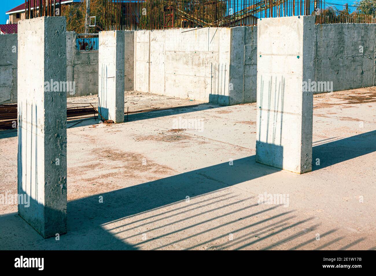 Axially Loaded Column . Unfinished construction Stock Photo - Alamy